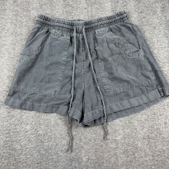 Universal Thread Pants - Universal Thread Shorts Womens Small Gray Linen Blend Drawstring Casual Cuffed